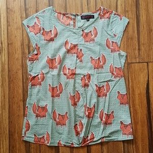 Fox Print Cotton Shirt